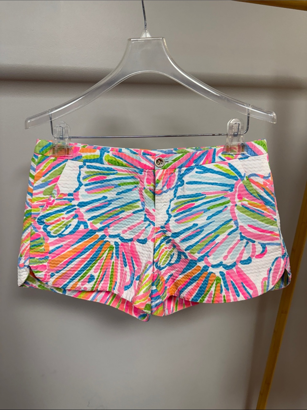 Lilly Pulitzer Adie Neon Shell-Print Shorts